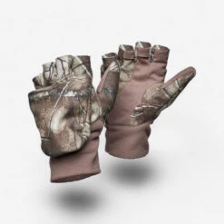 HUNTING FINGERLESS GLOVES TREEMETIC 500 - CAMOUFLAGE