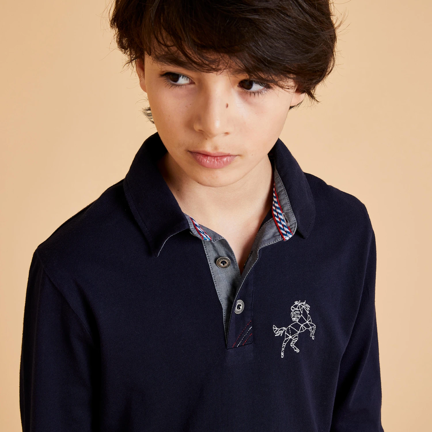 Boys' Horse Riding Long-Sleeved Polo 100 6 Boys' Horse Riding Long-Sleeved Polo 100 - Image 4