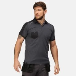 Regatta Mens Offensive Wicking Polo Shirt (Black) -Outdoor Sporting Goods kf630cf3cd78571c1b9b98a62578bf046